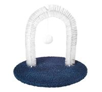 Cat Self Groomer - Wall Mounted Frobbing Scratcher Post, Cleaning Removal Brush, Interactive Massage Corner Tool with Ball Toy | Shedding Control Pet Accessory for Indoor Cats, Home Furniture Prote