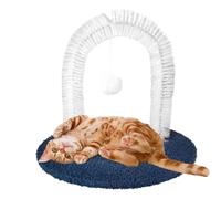 Cat Self Scratcher, Cat Massage Brush Grooming Arch, Non-Slip Shedding Post, Massage Toy with Scratching Pad, Essential Pet Accessories for Kitten Training and Healthy Grooming, 35x25x33cm
