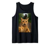 Cat Selfie Escape from Dinosaur Funny for Kids Teens Adult Camiseta sin Mangas