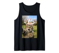 Cat Selfie Six Seven Easter Day Bunny 67 Meme Rabbit Niños Camiseta sin Mangas
