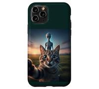 Cat Selfie with Alien on The Back Funny for Kids Teens Adult Carcasa para iPhone 11 Pro