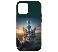 Cat Selfie with Alien on The Back Funny for Kids Teens Adult Carcasa para iPhone 12/12 Pro