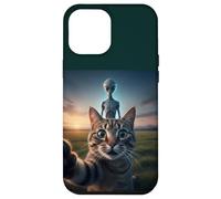 Cat Selfie with Alien on The Back Funny for Kids Teens Adult Carcasa para iPhone 12 Pro MAX
