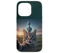 Cat Selfie with Alien on The Back Funny for Kids Teens Adult Carcasa para iPhone 13 Pro
