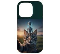 Cat Selfie with Alien on The Back Funny for Kids Teens Adult Carcasa para iPhone 14 Pro