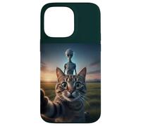 Cat Selfie with Alien on The Back Funny for Kids Teens Adult Carcasa para iPhone 14 Pro MAX