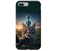 Cat Selfie with Alien on The Back Funny for Kids Teens Adult Carcasa para iPhone 7 Plus/8 Plus