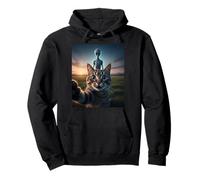 Cat Selfie with Alien on The Back Funny for Kids Teens Adult Sudadera con Capucha