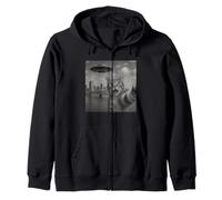 Cat Selfie With Alien UFO Shirt New Orleans Cat UFO Invasion Sudadera con Capucha