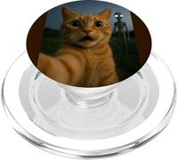 Cat Selfie with Alien with White Eyes Funny for Kids Adults PopSockets PopGrip para MagSafe