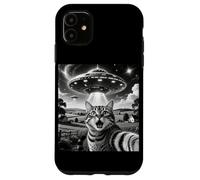 Cat Selfie with Aliens UFO Funny Cats Alien Abduction Carcasa para iPhone 11