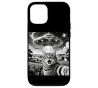 Cat Selfie with Aliens UFO Funny Cats Alien Abduction Carcasa para iPhone 12/12 Pro