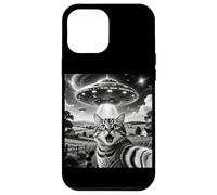 Cat Selfie with Aliens UFO Funny Cats Alien Abduction Carcasa para iPhone 12 Pro MAX