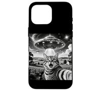 Cat Selfie with Aliens UFO Funny Cats Alien Abduction Carcasa para iPhone 16 Pro MAX