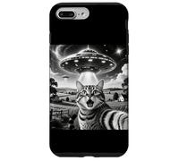 Cat Selfie with Aliens UFO Funny Cats Alien Abduction Carcasa para iPhone 7 Plus/8 Plus