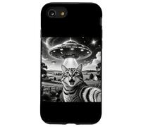 Cat Selfie with Aliens UFO Funny Cats Alien Abduction Carcasa para iPhone SE (2020) / 7/8