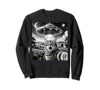 Cat Selfie with Aliens UFO Funny Cats Alien Abduction Sudadera