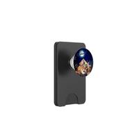 Cat Selfie with Santa, Reindeer, and Sleigh Funny Christmas PopSockets PopWallet para MagSafe