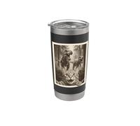Cat Selfie with T-Rex Dinosaur Funny Cat Vaso térmico de acero inoxidable de doble pared