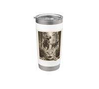 Cat Selfie with T-Rex Dinosaur Funny Cat Vaso térmico de acero inoxidable de doble pared
