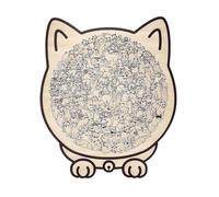 Cat Shaped Cat Puzzle, 135 Pieces Long Lasting Precise Toy, Wood Challenging Jigsaw Puzzles | for Adults Kids Family Friends Indoor Lovers Wall Shelf, 23.7x21.8cm