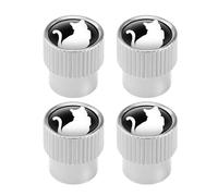 Cat-Shaped Tire Valve Stem Caps 4 Pack | Alloy, Universal Fit, Rustproof | Anti-Leak Car Tire Valve Caps | Black/Red/Silver Options For Cars Trucks SUVs