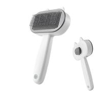 Cat Shedding Brush - SelfCleaning Pet Grooming Tool, Handheld Catnip Slicker Comb,Genteel Needle Deshedder | Fast Release Mechanism, Home Apartment Kitten All Breeds Loose Hair Removal Everyday Utilit