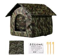 Cat Shelter, Folding Weatherproof House for Stray Cats, Interactive Windproof Tent Bed with Sturdy Design, for Sleeping Outdoor Patio Balcony Garden Winter Animals 16.14x16.14x12.99 Inches