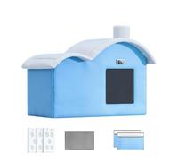 Cat Shelter, Puppy Cooling Kennel, Insulated Foldable Portable Pet House, Ice Pack Absorbent Bag, Medium/Large Foldable Size, Excellent For Indoor Outdoor Patio Travel Yard Camping