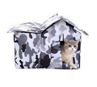 Cat Shelter - Weather Resistant Exterior Pet Home, Thermal Animal Haven Featuring Enclosed Wall Barrier System, Ideal for Barn Park Street Corner Residential Use