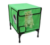 Cat Shelter with Escape Door, Insulated Cat Shelter, Elevated Pet House, Rounded Entrance for Balcony, Barn, Yard, Garden, Oxford Cloth and Thermal Insulation Film Materials