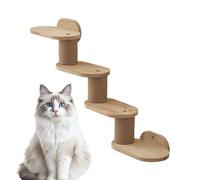 Cat Shelves for Wall, Wall Mounted Wooden Climber, Floating Ladder Stairs Scratcher Playground Station 31.5x18.9x6.02 Inches for Indoor Windowsill, Ceiling, Bookshelf Use