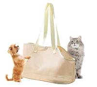 Cat Shoulder Carrier, Breathable Mesh Small Dog Tote Bag, Lightweight Pet Shoulder Pack with Escape-Proof Design for Walking Travel Hiking Daily Outing, Portable Sling Cats Puppies Rabbit