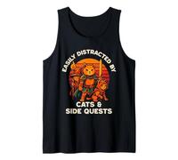 Cat Side Quest Funny Cats Mesa Gamer Nerd Hombres Mujeres Niños Camiseta sin Mangas