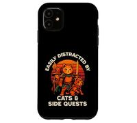 Cat Side Quest Funny Cats Mesa Gamer Nerd Hombres Mujeres Niños Carcasa para iPhone 11