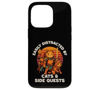 Cat Side Quest Funny Cats Mesa Gamer Nerd Hombres Mujeres Niños Carcasa para iPhone 13 Pro
