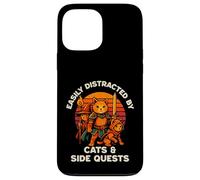 Cat Side Quest Funny Cats Mesa Gamer Nerd Hombres Mujeres Niños Carcasa para iPhone 13 Pro Max