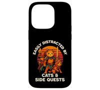 Cat Side Quest Funny Cats Mesa Gamer Nerd Hombres Mujeres Niños Carcasa para iPhone 14 Pro