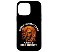 Cat Side Quest Funny Cats Mesa Gamer Nerd Hombres Mujeres Niños Carcasa para iPhone 14 Pro Max