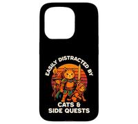 Cat Side Quest Funny Cats Mesa Gamer Nerd Hombres Mujeres Niños Carcasa para iPhone 15 Pro