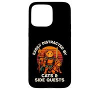 Cat Side Quest Funny Cats Mesa Gamer Nerd Hombres Mujeres Niños Carcasa para iPhone 15 Pro Max