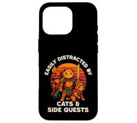 Cat Side Quest Funny Cats Mesa Gamer Nerd Hombres Mujeres Niños Carcasa para iPhone 16 Pro