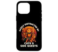 Cat Side Quest Funny Cats Mesa Gamer Nerd Hombres Mujeres Niños Carcasa para iPhone 16 Pro Max