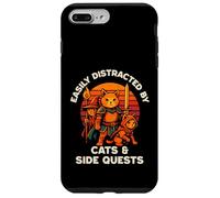 Cat Side Quest Funny Cats Mesa Gamer Nerd Hombres Mujeres Niños Carcasa para iPhone 7 Plus/8 Plus