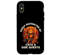Cat Side Quest Funny Cats Mesa Gamer Nerd Hombres Mujeres Niños Carcasa para iPhone X/XS
