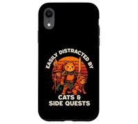 Cat Side Quest Funny Cats Mesa Gamer Nerd Hombres Mujeres Niños Carcasa para iPhone XR