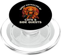 Cat Side Quest Funny Cats Mesa Gamer Nerd Hombres Mujeres Niños PopSockets PopGrip para MagSafe