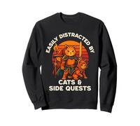 Cat Side Quest Funny Cats Mesa Gamer Nerd Hombres Mujeres Niños Sudadera