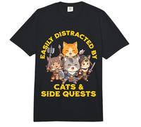 Cat Side Quest Funny Merch Fantasía Mesa Hombres Mujeres Niños Comfort Colors Adult Heavyweight T-Shirt