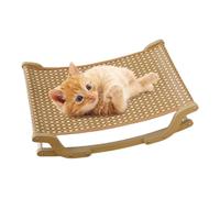 Cat Sisal Chair, Beach Style Kitten Rocking Sofa, Pet Cooling Recliner with Scratch-Friendly, Comfortable Lounge for Indoor Apartment, Garden, Balcony, Travel, Living Room